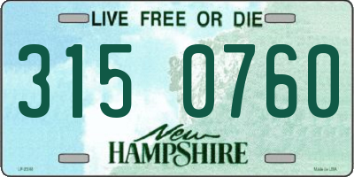 NH license plate 3150760