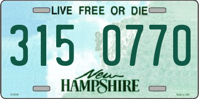 NH license plate 3150770