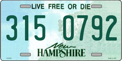 NH license plate 3150792