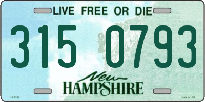 NH license plate 3150793