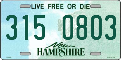 NH license plate 3150803
