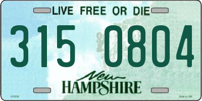 NH license plate 3150804