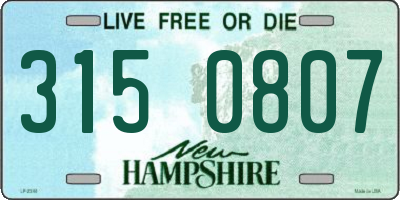 NH license plate 3150807