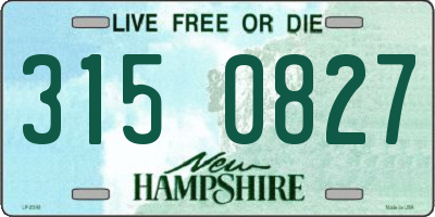 NH license plate 3150827