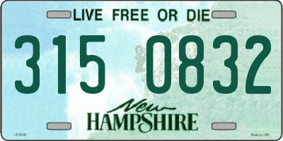 NH license plate 3150832