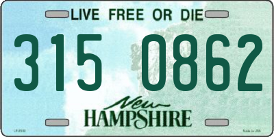 NH license plate 3150862