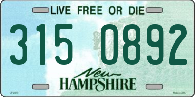 NH license plate 3150892