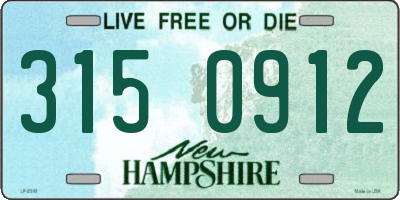 NH license plate 3150912