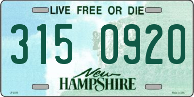 NH license plate 3150920