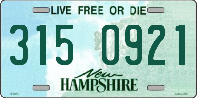 NH license plate 3150921
