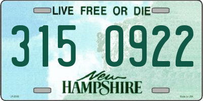NH license plate 3150922
