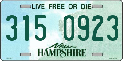 NH license plate 3150923