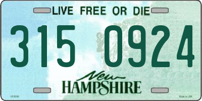 NH license plate 3150924