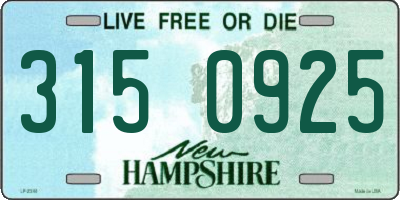 NH license plate 3150925