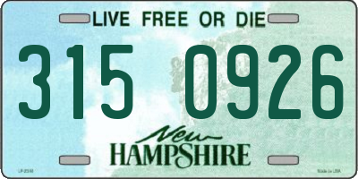 NH license plate 3150926