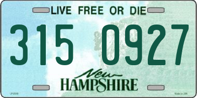 NH license plate 3150927