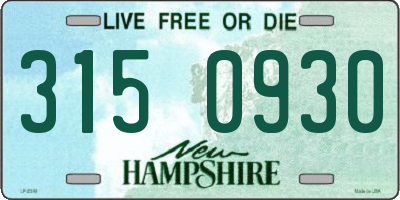 NH license plate 3150930