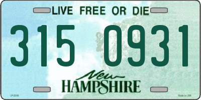 NH license plate 3150931