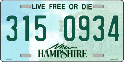 NH license plate 3150934
