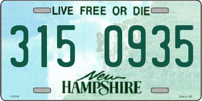 NH license plate 3150935