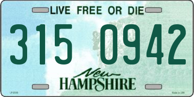 NH license plate 3150942