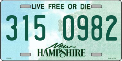NH license plate 3150982