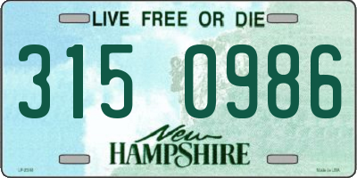 NH license plate 3150986