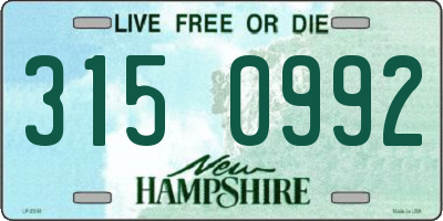 NH license plate 3150992