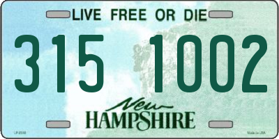NH license plate 3151002
