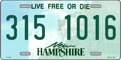 NH license plate 3151016