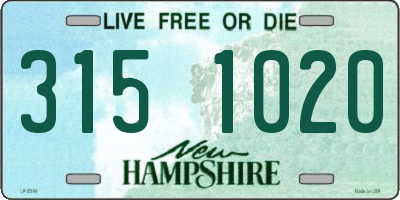 NH license plate 3151020
