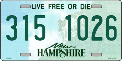 NH license plate 3151026