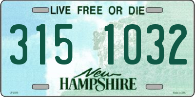 NH license plate 3151032