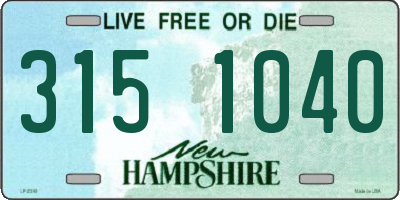 NH license plate 3151040