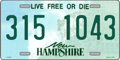 NH license plate 3151043