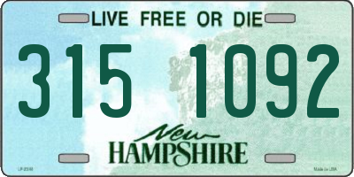 NH license plate 3151092