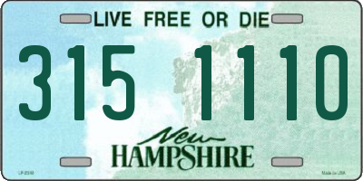 NH license plate 3151110