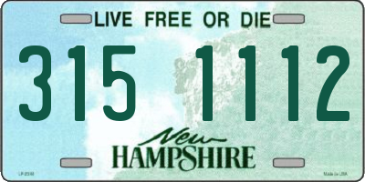 NH license plate 3151112