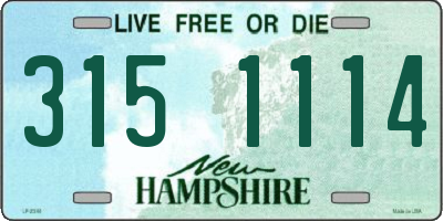 NH license plate 3151114