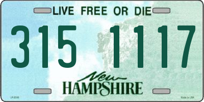 NH license plate 3151117