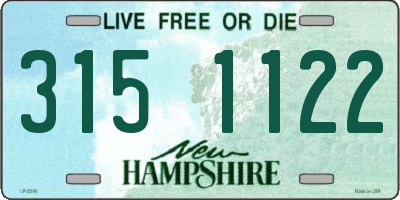 NH license plate 3151122
