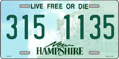 NH license plate 3151135