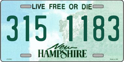 NH license plate 3151183