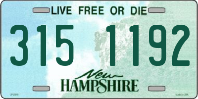 NH license plate 3151192