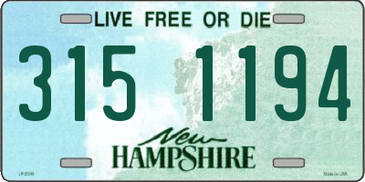 NH license plate 3151194