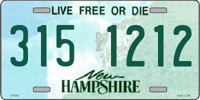 NH license plate 3151212