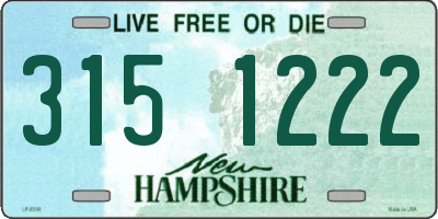 NH license plate 3151222