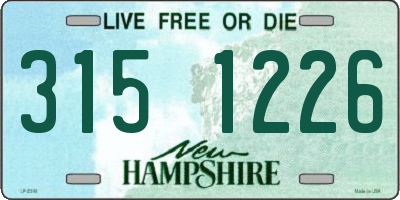 NH license plate 3151226