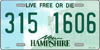 NH license plate 3151606
