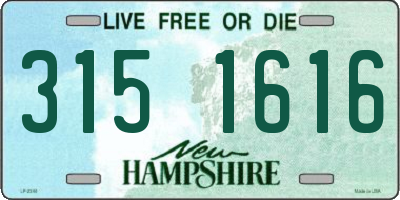 NH license plate 3151616